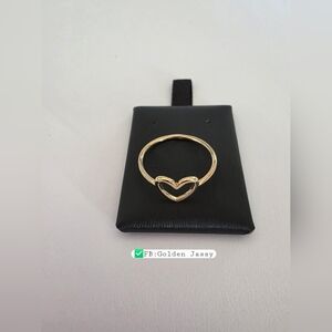 18K Real Gold Heart Ring 6.5